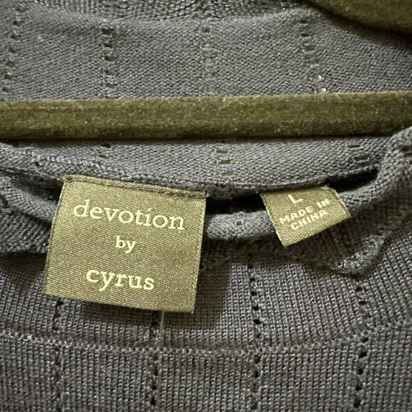 2/$30 Devotion by Cyrus Sleeveless Knit Top Size L Navy Nautical New England - Picture 5 of 9